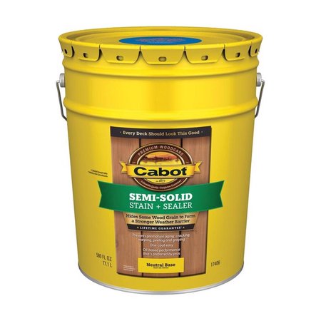 CABOT Low VOC Semi-Solid Tintable Neutral Base Oil-Based Deck and Siding Stain 5 gal 140.0017406.008
